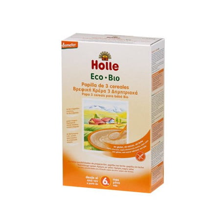 Holle Papilla 3 Cereales Integrales Sin Gluten 250 G | Farmacia Sant Ermengol