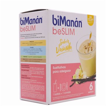 Bi-Manan Beslim Batido Vainilla 6 Sobres | Farmacia Sant Ermengol