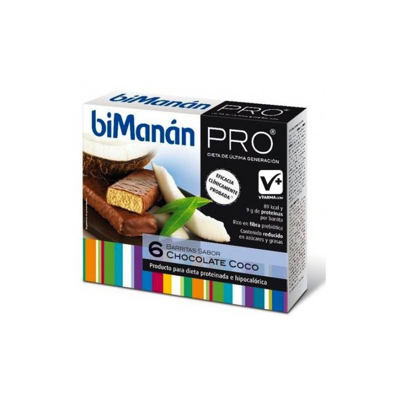 Bi-Manan Pro Barritas Chocolate Coco De 6 Unidades | Farmacia Sant Ermengol